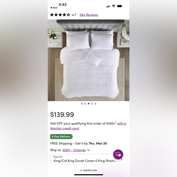 White duvet cover, 100% cotton - Picture 10 of 10